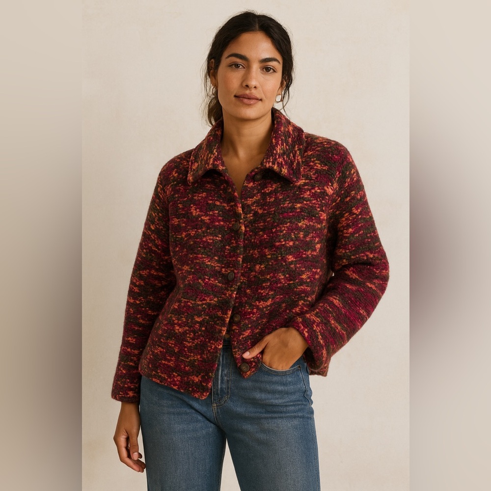 Gorgeous Hand Knit Multicolor Women's Jacket